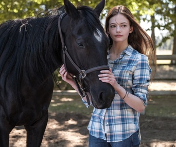 Une scène du film Black Beauty