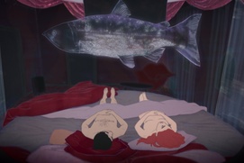 Une scène du film Saules aveugles, femme endormie