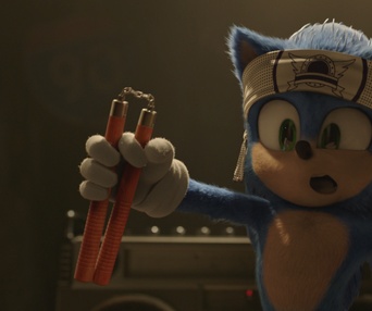 Une scène du film Sonic the Hedgehog