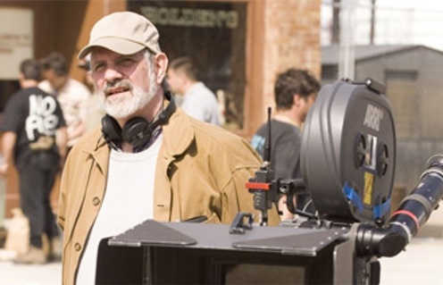 Brian De Palma sur la plateau du film The Black Dahlia