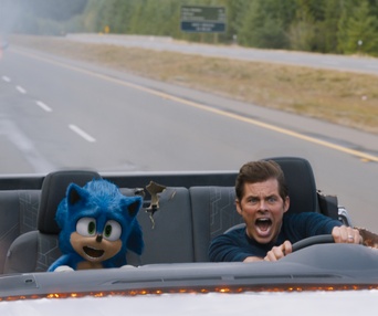 Une scène du film Sonic the Hedgehog