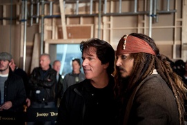 Sur le plateau du film Pirates of the Caribbean: On Stranger Tides