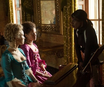 Sur le plateau du film Belle