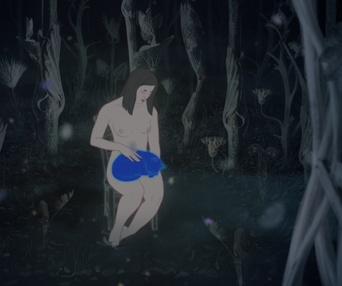 Une scène du film Saules aveugles, femme endormie