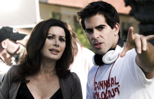 Edwige Fenech et Eli Roth sur la plateau de Hostel: Part II