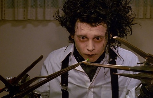 Une scène du film Edward Scissorhands