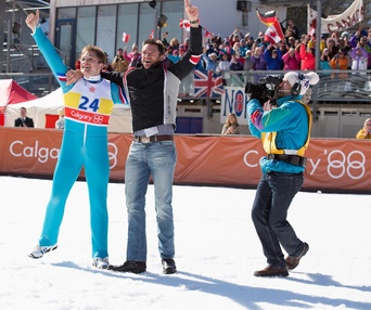Une scène du film Eddie the Eagle