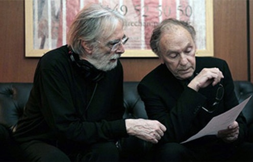 Jean-Louis Trintignant et Michael Haneke dans Amour