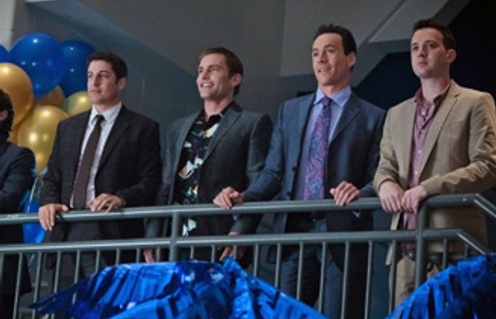 Jason Biggs, Chris Klein, Thomas Ian Nicholas, Seann William Scott et Eddie Kaye Thomas dans le film American Reunion