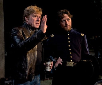 Sur le plateau du film The Conspirator