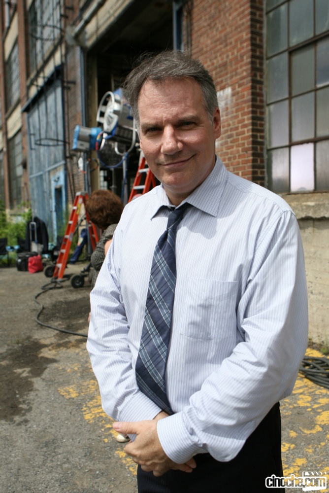 Jici Lauzon sur le plateau de De père en flic.