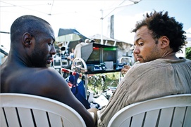 Sur le plateau du film Case départ
