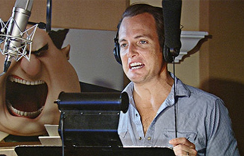 Will Arnett dans le studio d'enregistrement du film Despicable Me