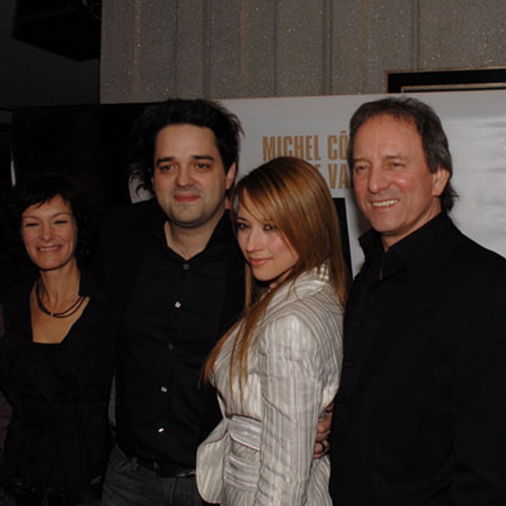 Alexis Durand-Brault, Karine Vanasse, Michel Côté et Serge Houde sur le tapis rouge de Ma fille, mon ange