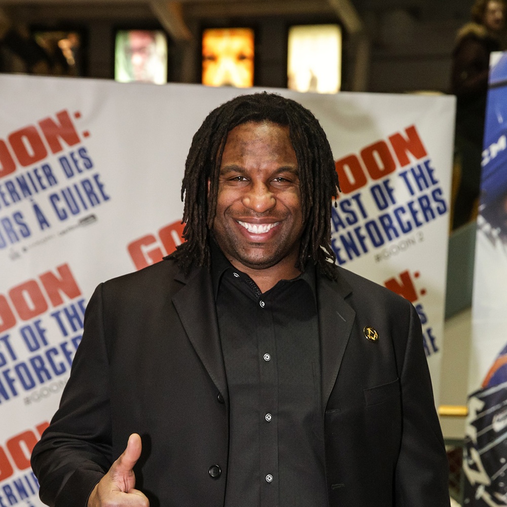 Sur le tapis rouge du film Goon: Last of the Enforcers