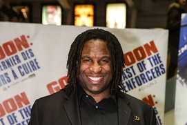 Sur le tapis rouge du film Goon: Last of the Enforcers