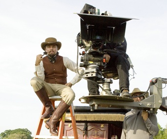 Sur le plateau du film Django Unchained