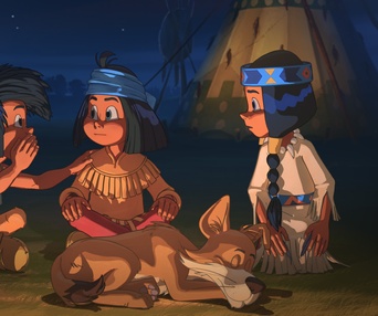 Une scène du film Yakari, la grande aventure