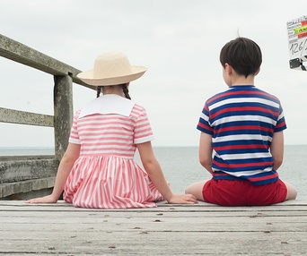 Sur le plateau du film Les vacances du petit Nicolas