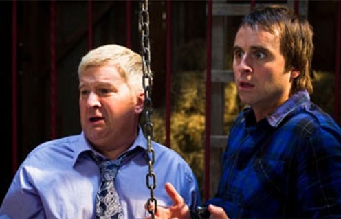 Benoît Brière et Louis-José Houde dans le film Le sens de l'humour
