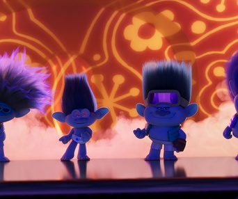 Une scène du film Trolls Band Together