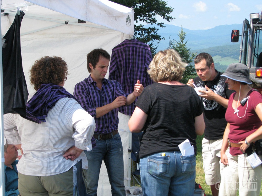 Sur le plateau du film Le sens de l'humour