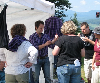 Sur le plateau du film Le sens de l'humour