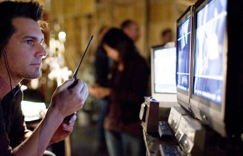 Len Wiseman sur le plateau du film Live Free or Die Hard