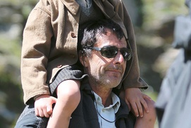 Sur le plateau du film Belle et Sébastien