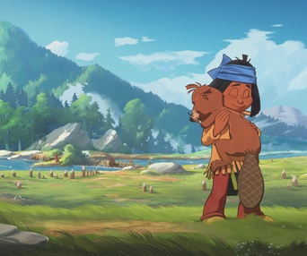 Une scène du film Yakari, la grande aventure
