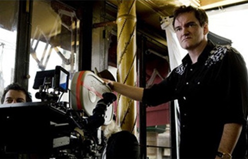 Quentin Tarantino sur le plateau de Inglourious Basterds