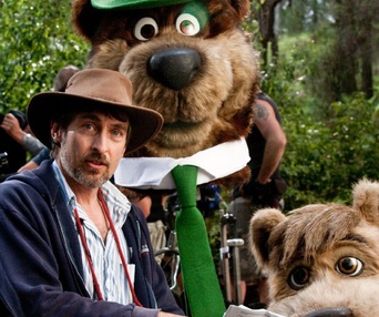 Sur le plateau du film Yogi Bear