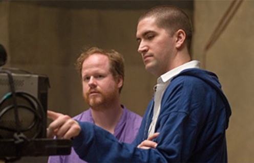 Joss Whedon et Drew Goddard sur le plateau de The Cabin in the Woods
