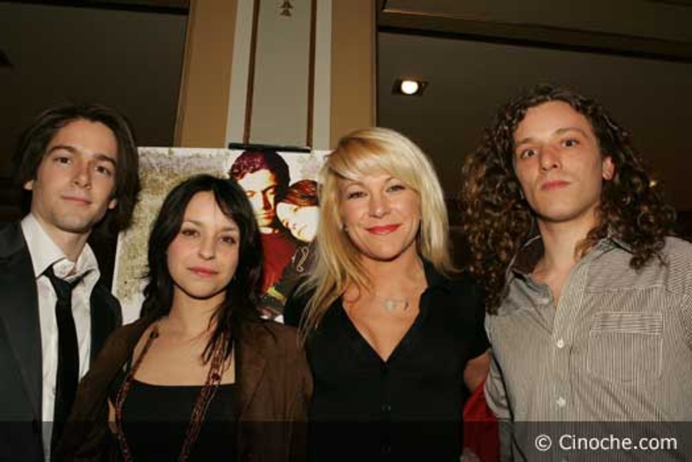 Patrick Martin, Isabelle Guérard et Alexandre Castonguay, les vedettes du film, et Lulu Hugues