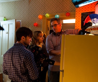 Sur le plateau du film The F Word