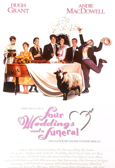 Une scène du film Four Weddings and a Funeral