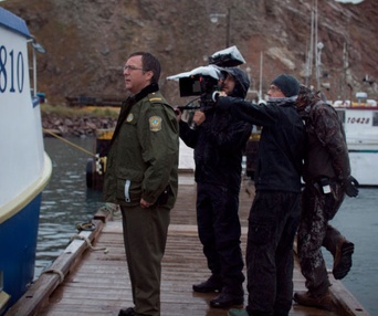 Sur le plateau du film La peur de l'eau