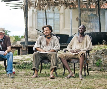Sur le plateau du film Case départ