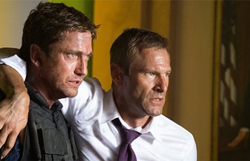 Aaron Eckhart et Gerard Butler dans Olympus Has Fallen