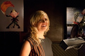 Dans le studio d'enregistrement du film Arthur Christmas