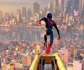 Une scène du film La course des tuquesSpider-Man: Into the Spider-Verse