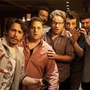 Jay Baruchel, James Franco, Craig Robinson, Seth Rogen, Danny McBride et Jonah Hill dans This is the End