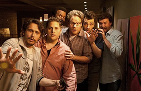 Jay Baruchel, James Franco, Craig Robinson, Seth Rogen, Danny McBride et Jonah Hill dans This is the End
