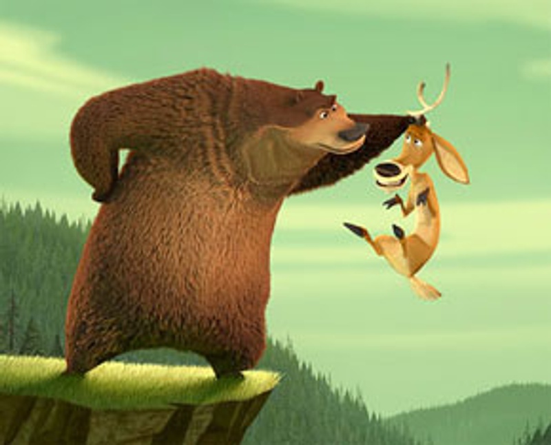 Boog l'ours et Elliot le cerf dans Les rebelles de la forêt