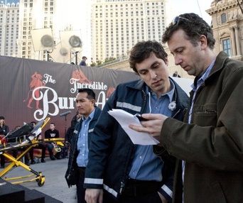 Sur le plateau du film The Incredible Burt Wonderstone