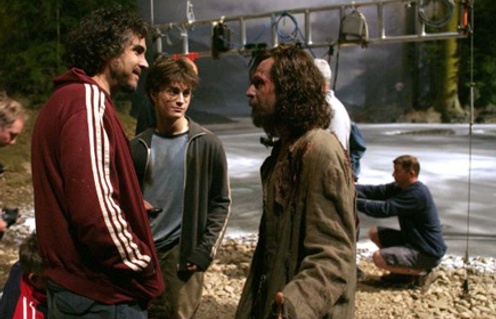 Alfonso Cuarón sur le plateau de Harry Potter and the Prisoner of Azkaban
