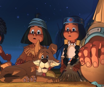 Une scène du film Yakari, la grande aventure
