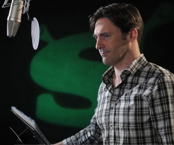 Sur le plateau d'enregistrement de Shrek Forever After