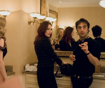 Sur le pleateau du film Chloe