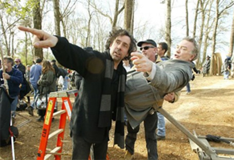 Tim Burton sur la plateau de Big Fish